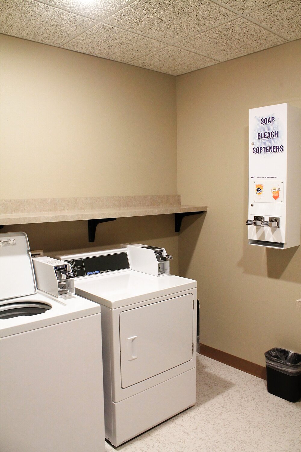 Guest laundry room with washer and dryer